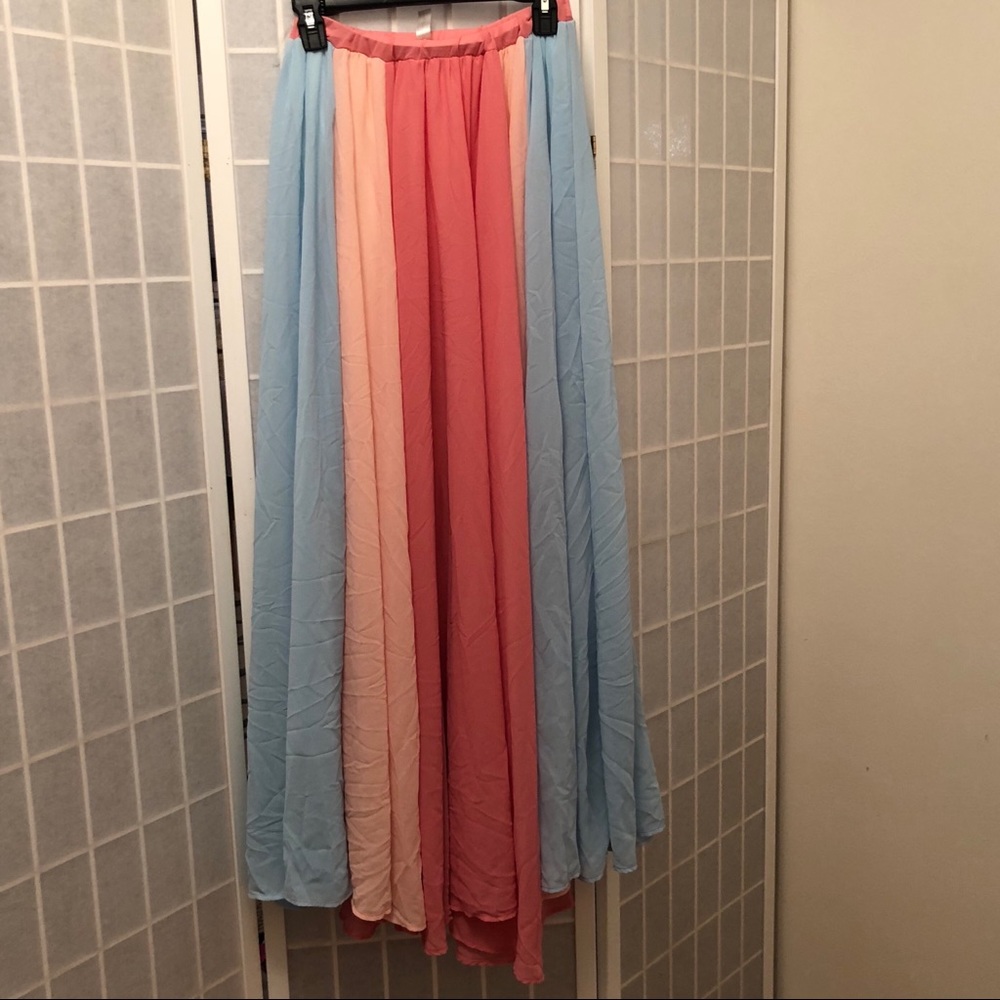 NWOT Vici Carousel Color Block Maxi Skirt